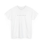 White t-shirt with 'SHAZOO' logo on a white background