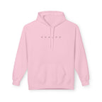 Pink hoodie with 'SHAZOO' text on a white background