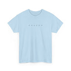Light blue t-shirt with 'SHAZOO' text on a white background