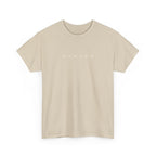 Beige t-shirt with 'SHAZZO' logo on a white background