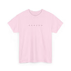 Pink t-shirt with 'SHAZOO' text on a white background